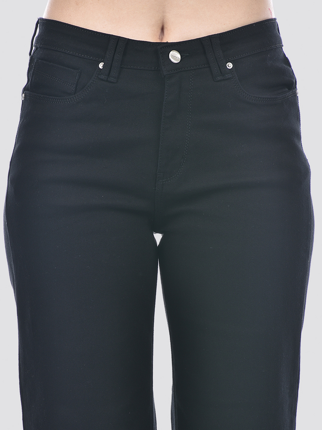 Numero Uno Women Black Wide-Leg Sustainable Jeans